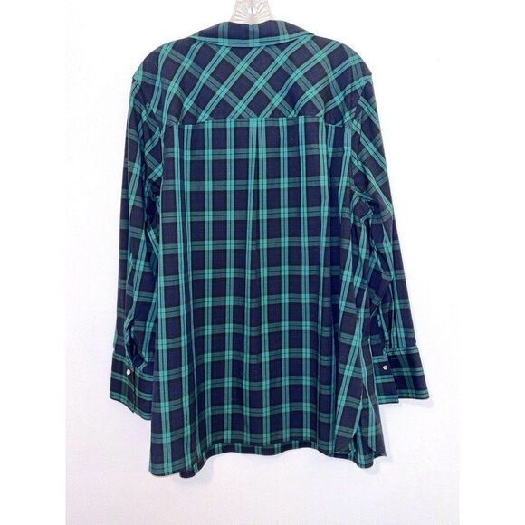 Talbots Plus Non-Iron Blackwatch Top 22W - Picture 3 of 7